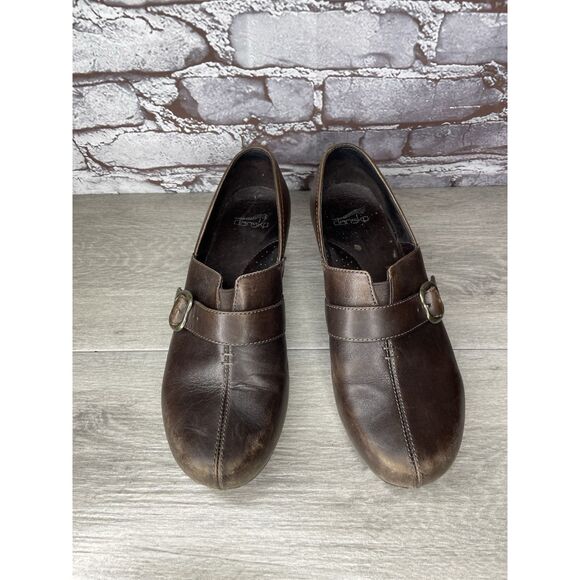 Dansko Tamara Chocolate Leather Strap Clogs Shoes Women Sz 40EU/9M US 4800457800 - Picture 2 of 16